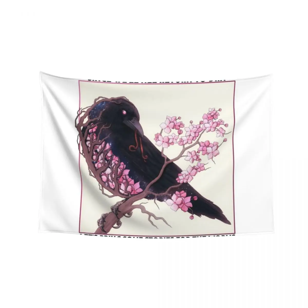

Cherry Blossom Crow with text Tapestry Home And Comfort Decor Home Decorations Home Decorating Tapestry