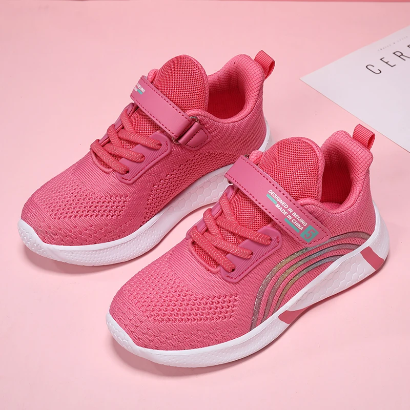 

Red Trainers Shoes for Kids Girls Comfortable Platform Sports Sneakers Large Size 38 New Design School Children's Running Shoes