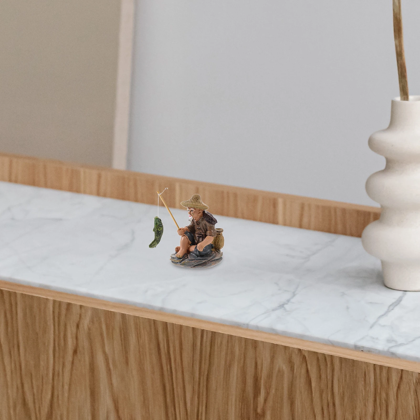 

Resin Fisherman Aquarium Decor Bonsai Decor For Fish Tank Bonsai Miniature Ornament Home Garden Decoration