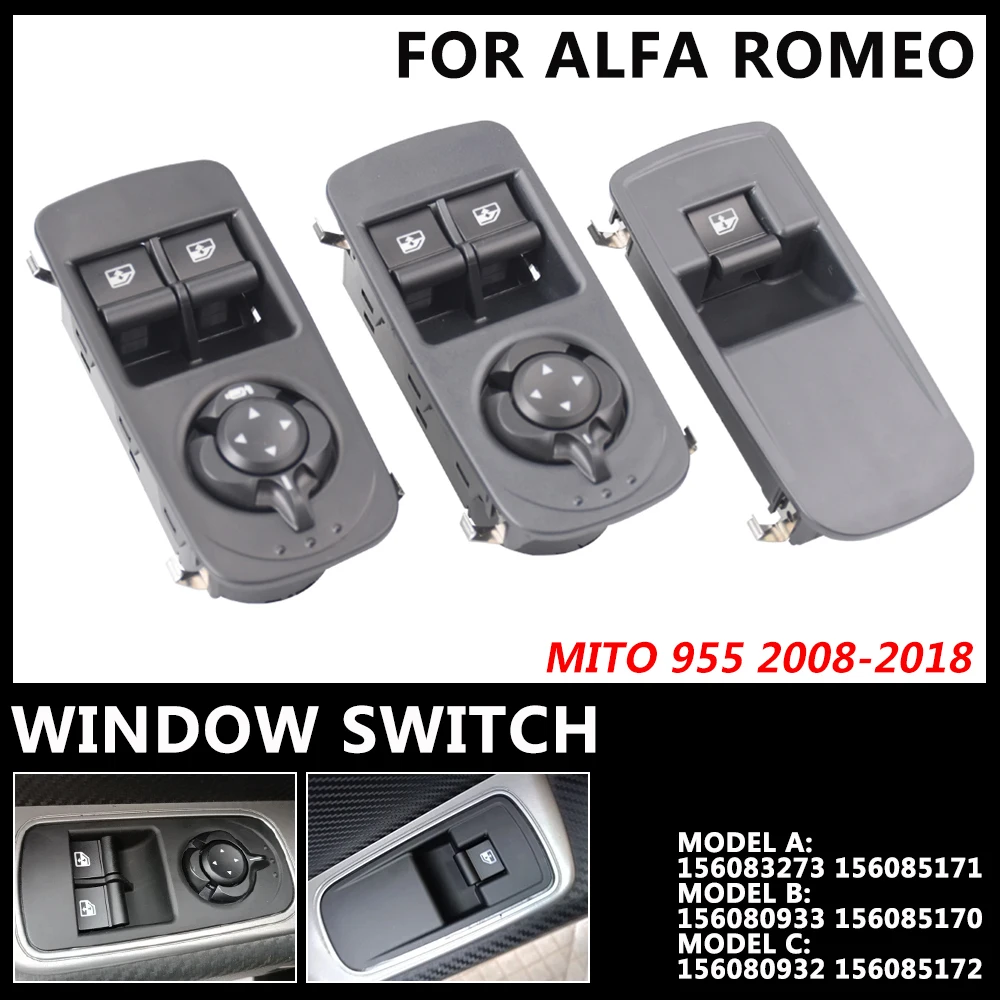 Front Left Electric Power Window Control Regulator Switch for Alfa Romeo Mito 955 2008-2018 156083273 156080933 Car Accessories