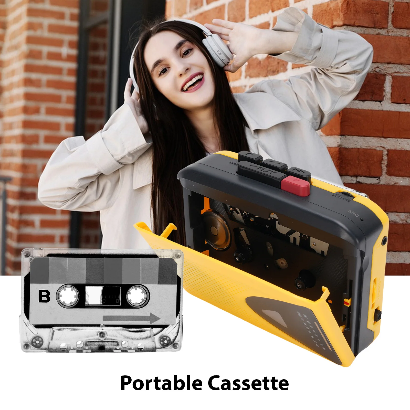 Cassette to MP3 Player Tape Player with FM AM Radio Recording Function Cassette Player Built-in Speaker 3.5mm Headphone Jack