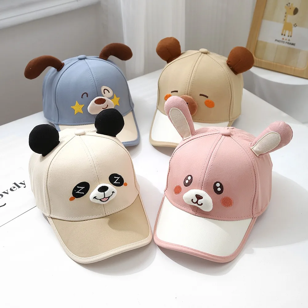 

Panda Breathable Capybara Peaked Cap Adjustable Bear Children Baseball Hat Thin Soft Baby Sunscreen Hat Outdoor