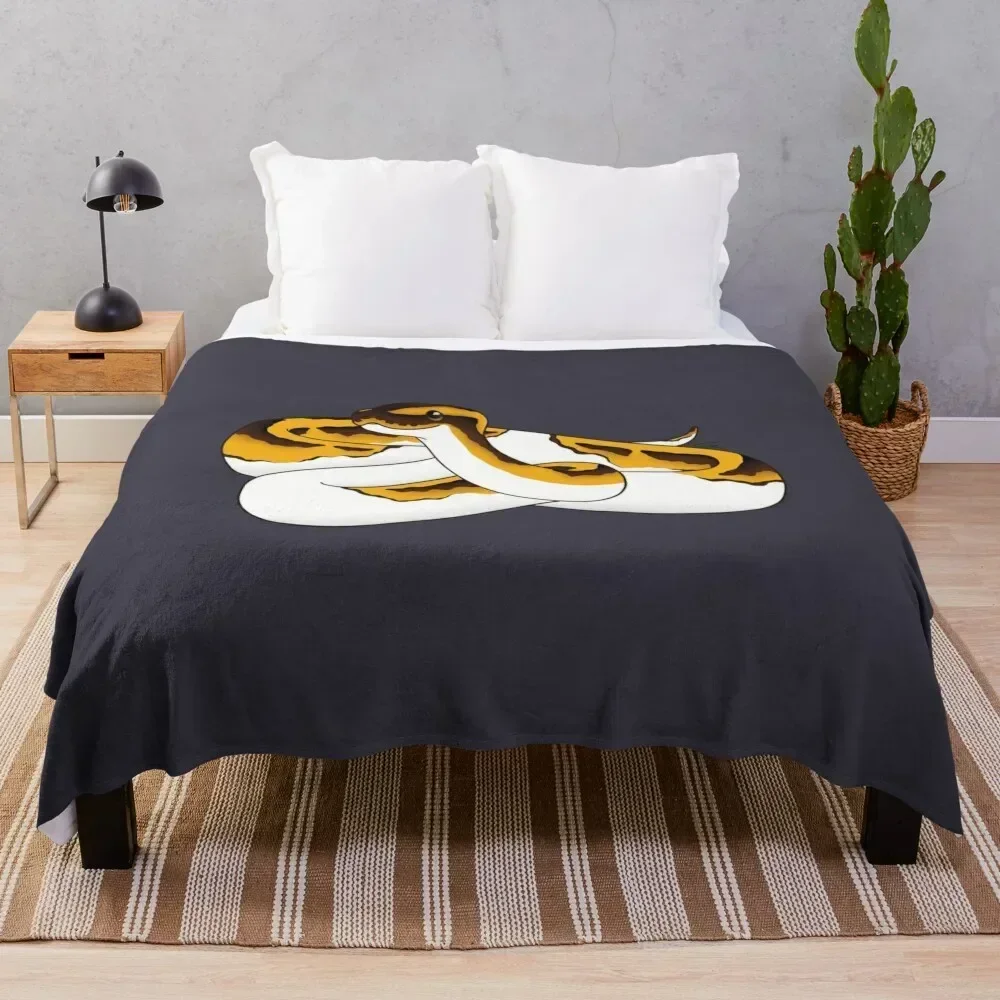 

Piebald Ball Python Illustration Throw Blanket Custom Sofa Moving Blankets