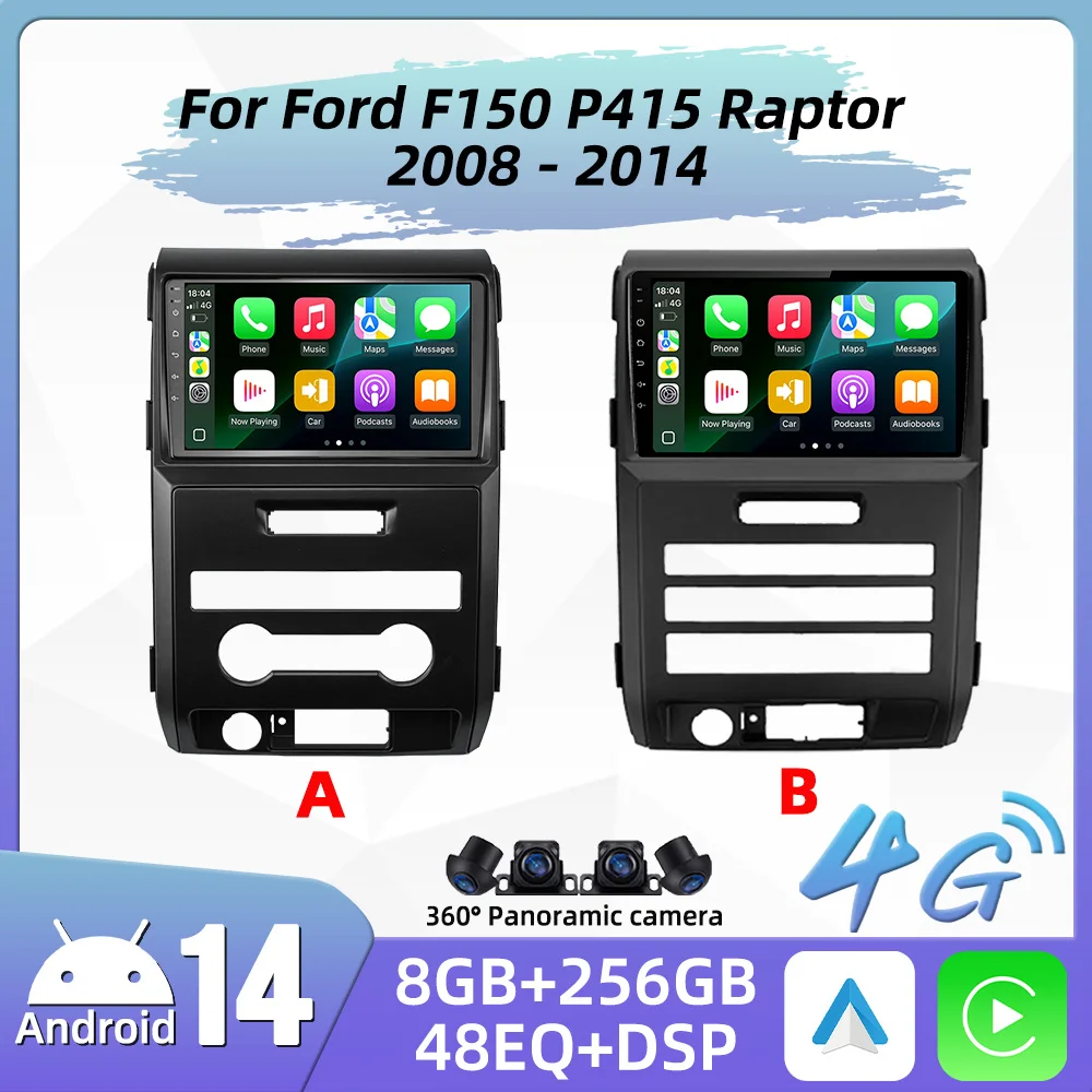 Carplay Auto For Ford F150 P415 Raptor 2008 - 2014 Car Radio Android Car Multimedia Player GPS Navigation Head Unit Stereo 2 Din