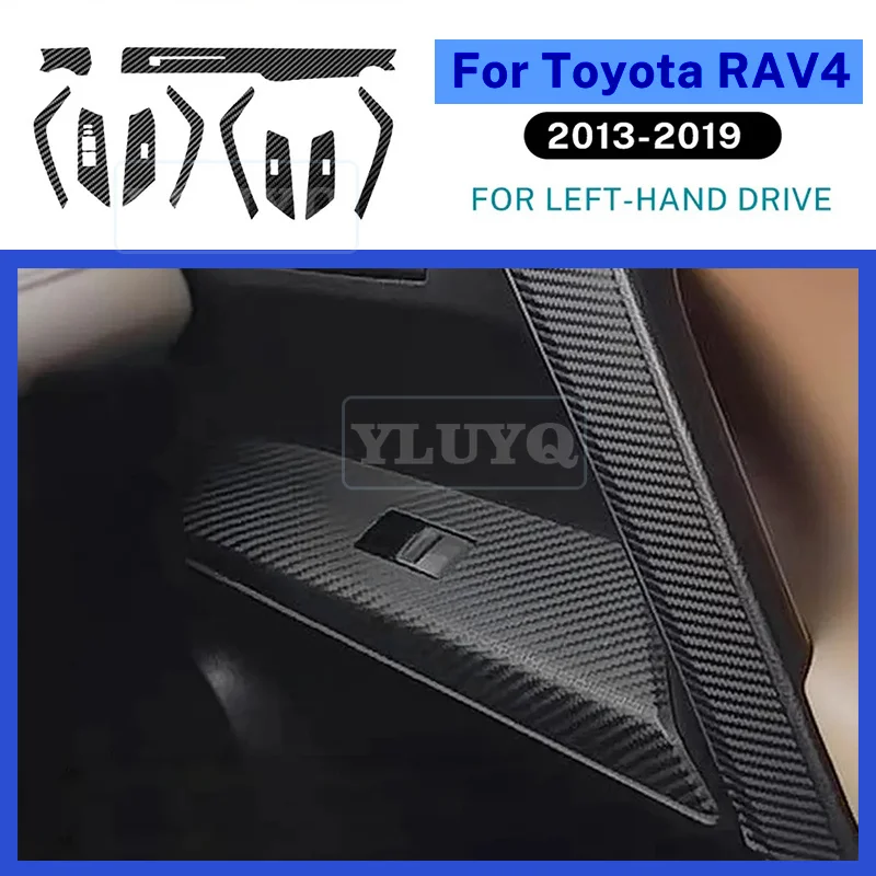 

For Toyota RAV4 2013 2014 2015 2016 2017 2018 2019 PET Carbon Fiber Texture Interior Film Window Switch Frame Center Sticker