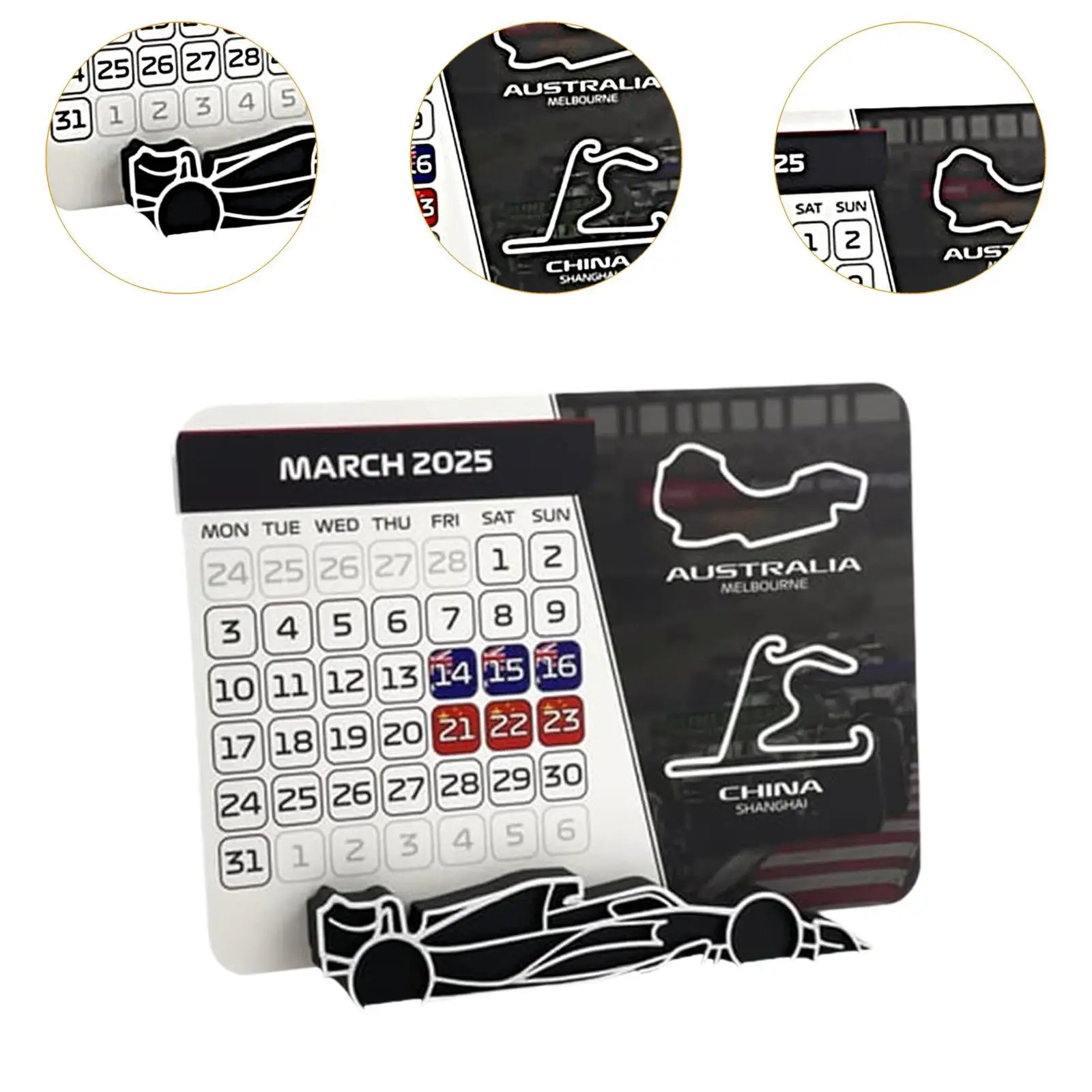 Desk Calendar Motorsport Fans Gift F1 2025 Calendar for Shelf Cabinet Home