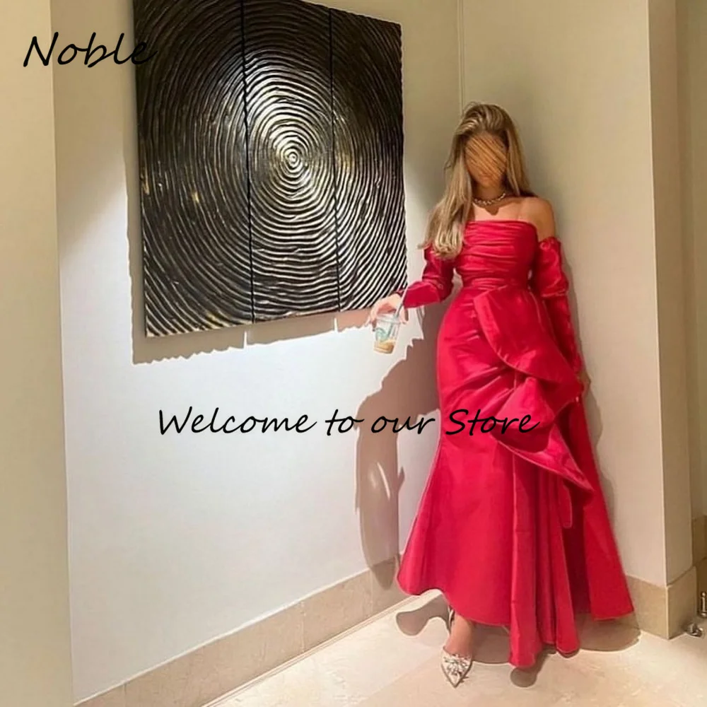 Noble Elegant Strapless Formal Occasion Gown Pleated Evening Dress Split Party Dress for Women Ankle-Length Long Prom Gown