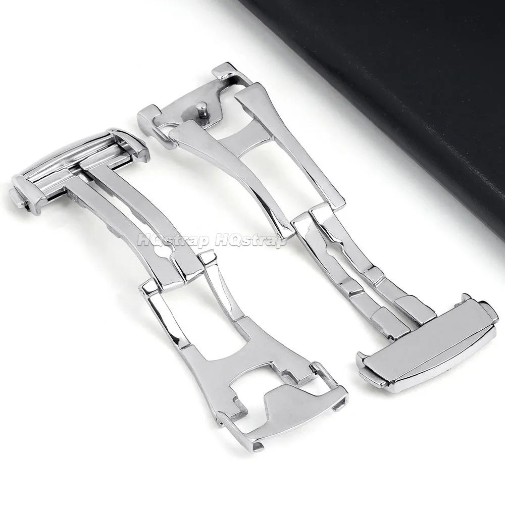 16mm 18mm 20mm Stainless Steel Watch Buckle for Omega Butterfly Button for Leather Rubber Watchband Deployment Clasp Accessories - view 5