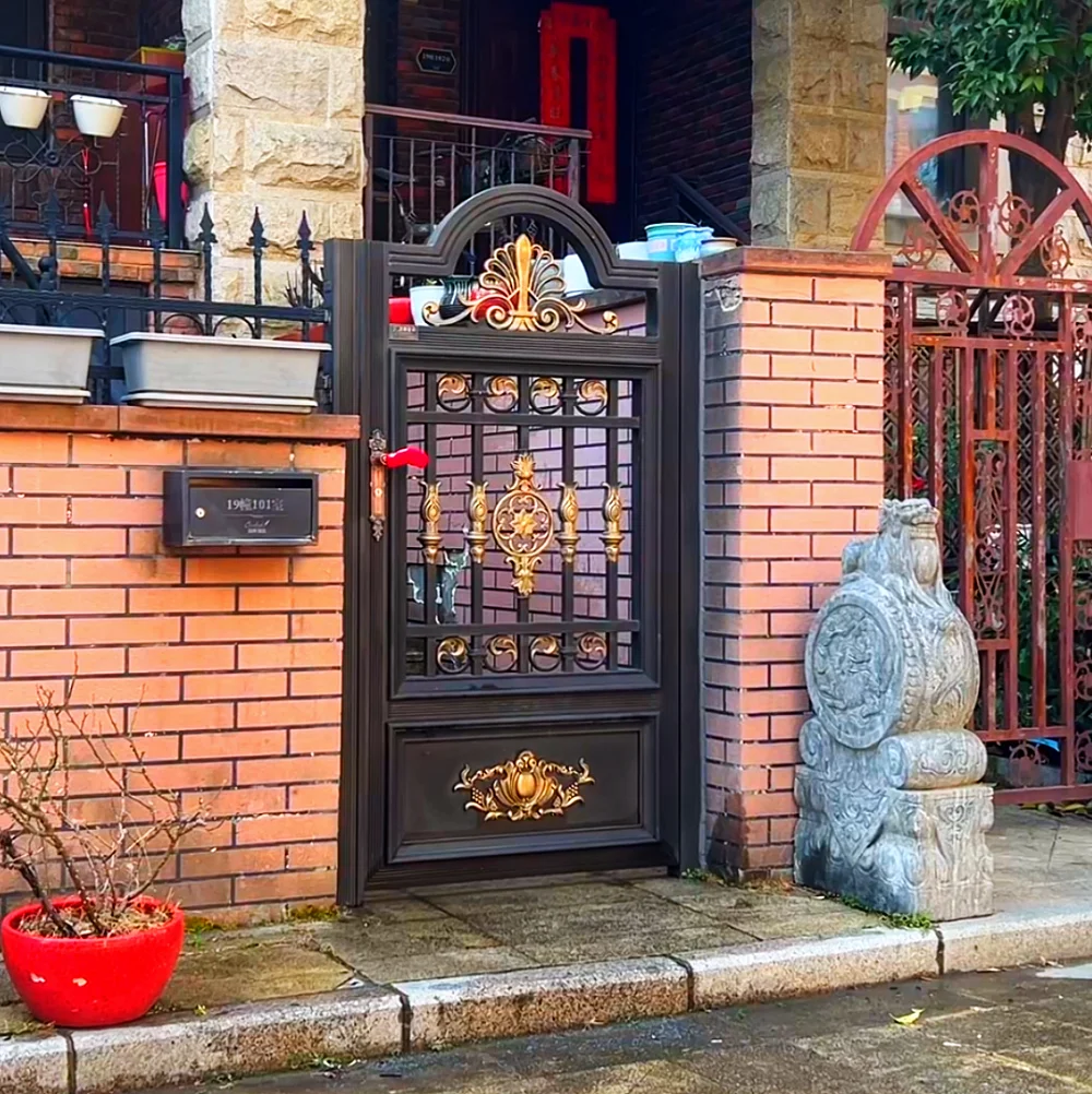 Customization European-Style Modern Aluminum Gates for Apartments and Houses Wrought Aluminum Driveway Security with 3D Modeling