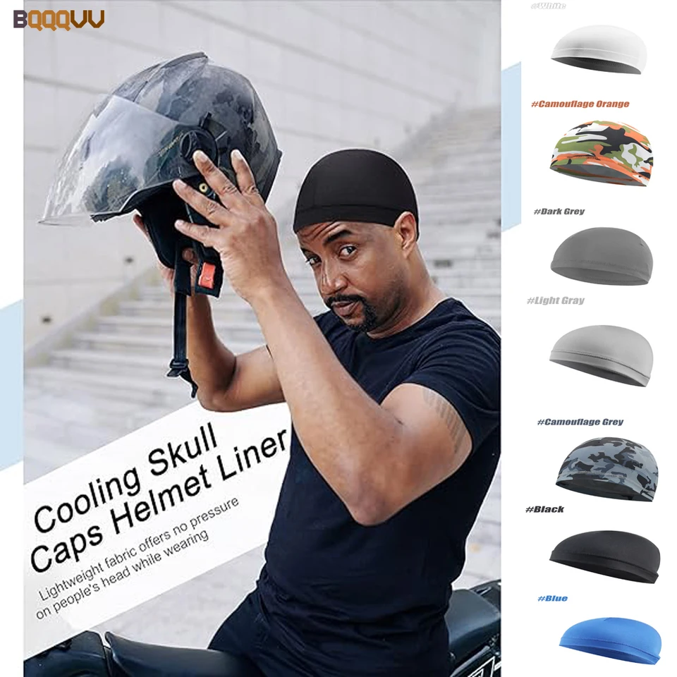 cap to wear under motorcycle helmet TVI Cycling lightweight and elastic ROCKBROS Skull Cap Helmet Liner,