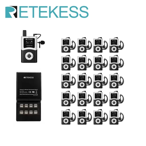 Retekess T130U UHF 투어 가이드 시스템 교회 번역 방문 관광 공장 교육 교육 회의용 오디오 가이드 세트