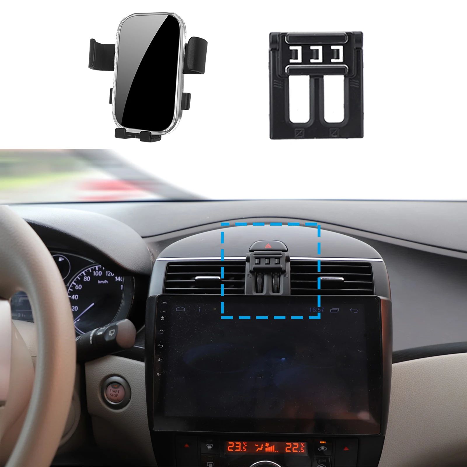 

Car Mobile Phone Holder for Nissan Pulsar Tiida D11 2011-2016 2017-2021 2022-2024 Accessories GPS Bracket Navigation Stand Auto