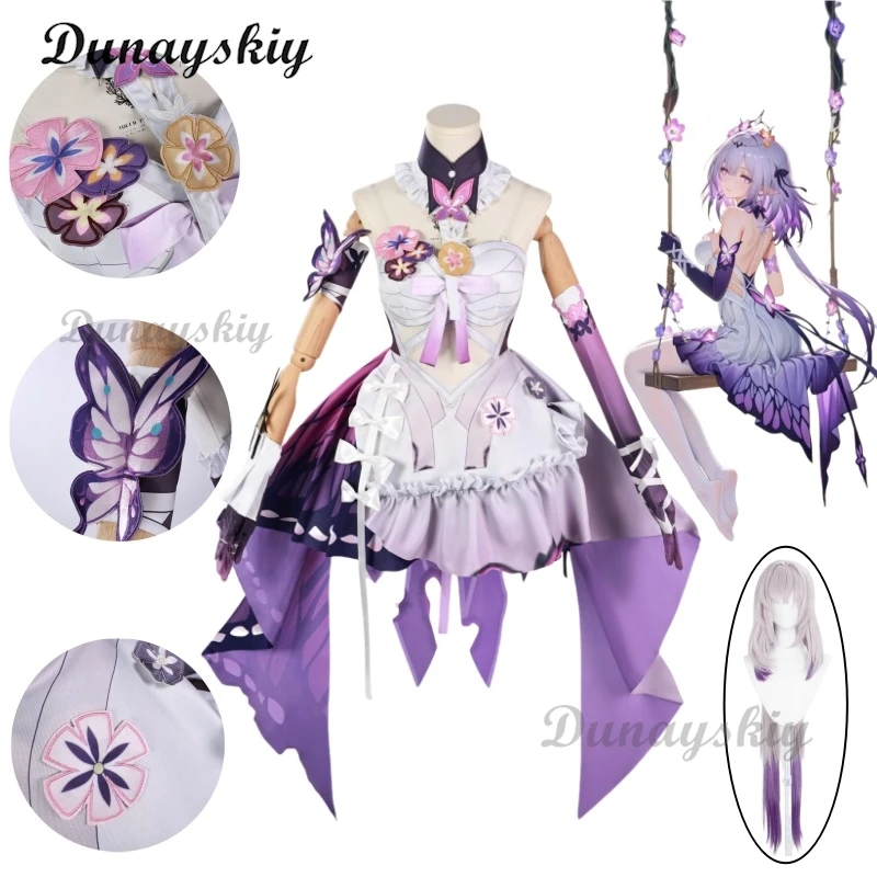 

Honkai Star Rail Castorice Cosplay Costume Wig Game Servant of Death Dress Headwear Luminous Uniform Halloween Girls Women