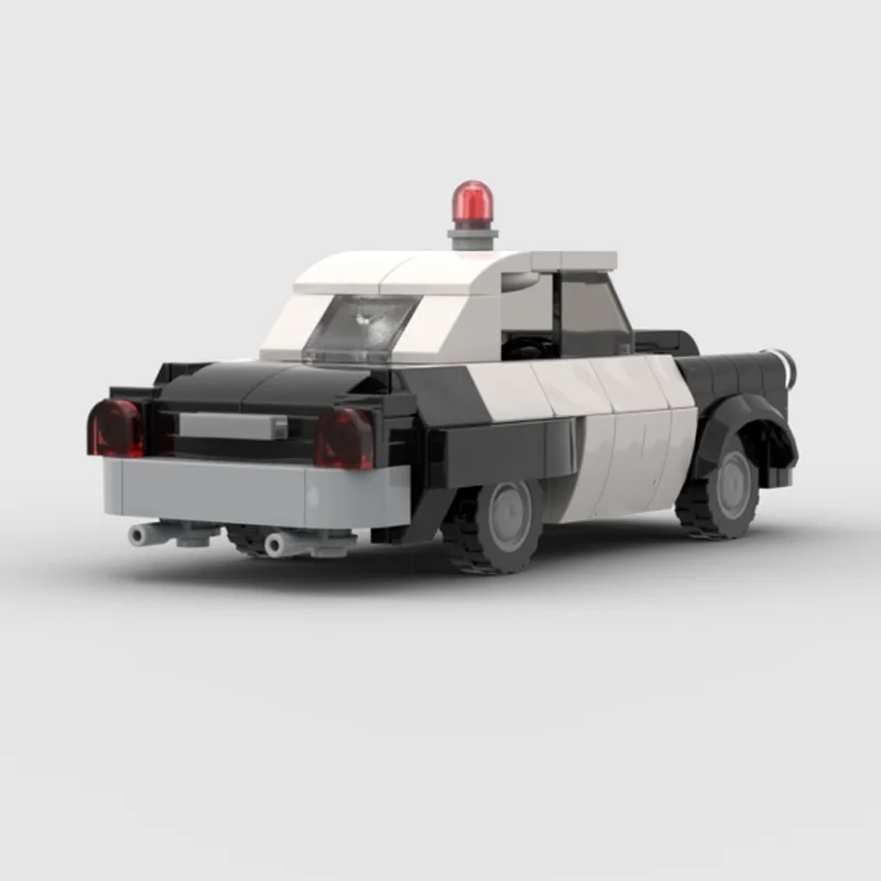 City Car Model MOC Building Bricks American Retro Patrol Car Modular Technology Children Holiday Gifts Assemble Toys Suit