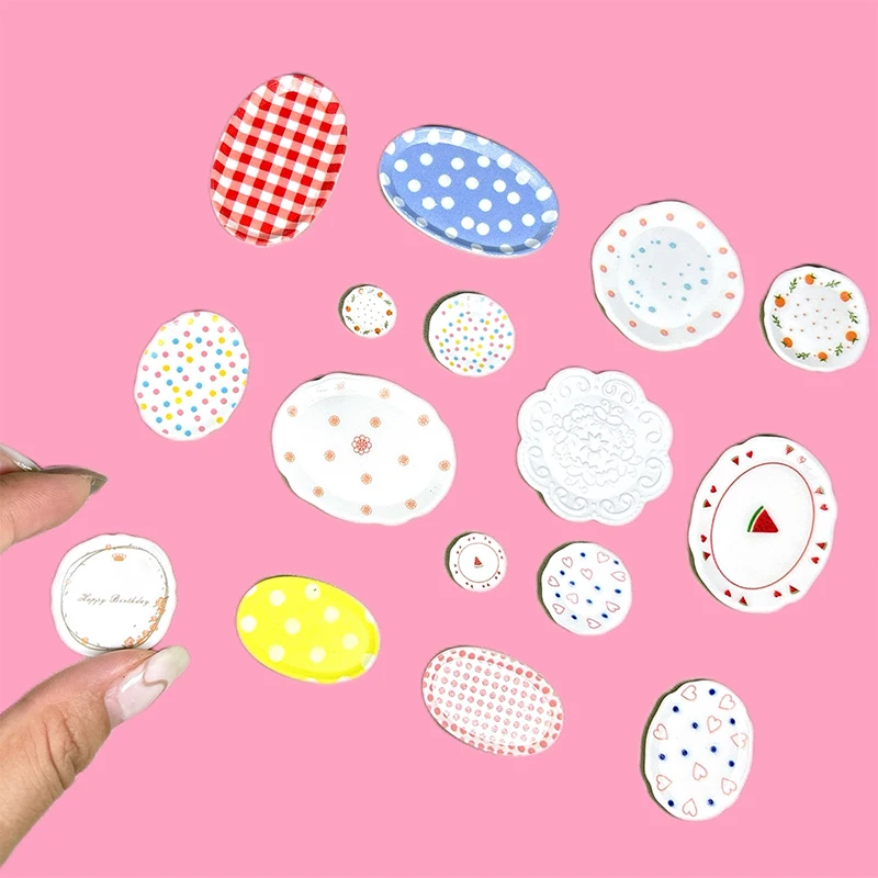 4 Teile/satz 1/12 Puppenhaus Miniatur Abendessen Platten Tablett Modell Simulation Mini Küche Geschirr Puppe Haus Dekor Spielzeug Zubehör