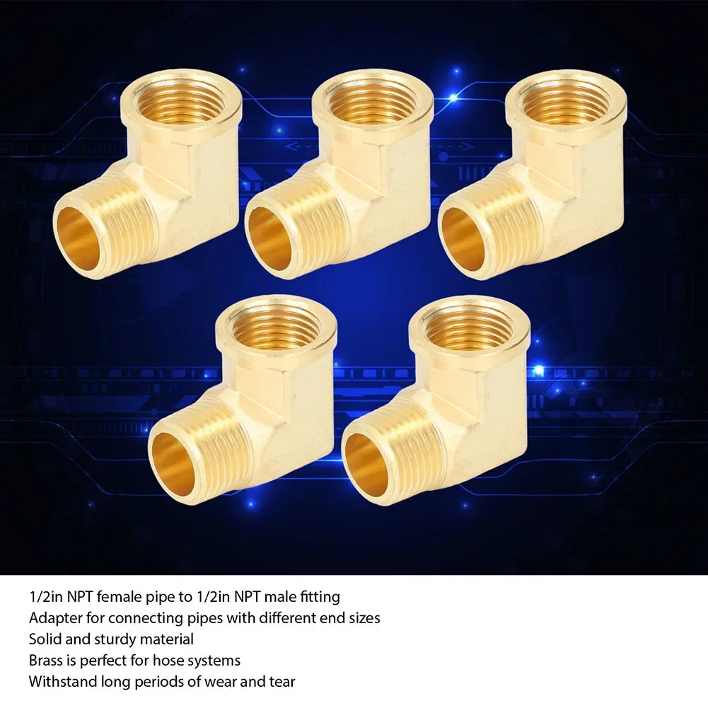 Raccordo per tubo flessibile in ottone 1/8NPT 1/4NPT 3/8NPT 1/2NPT Raccordo per tubo a gomito in ottone da 90 gradi Accoppiatore connettore