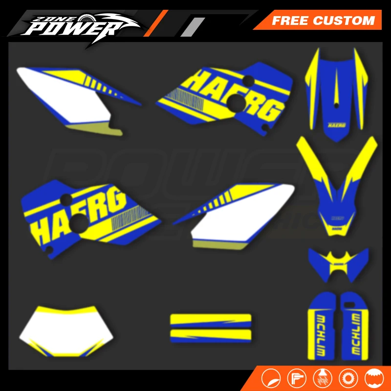 Powerzone for Husaberg FE 2005 2004 2003 2002 2001 New Design Graphics Adhesive Sticker Number Name Custom