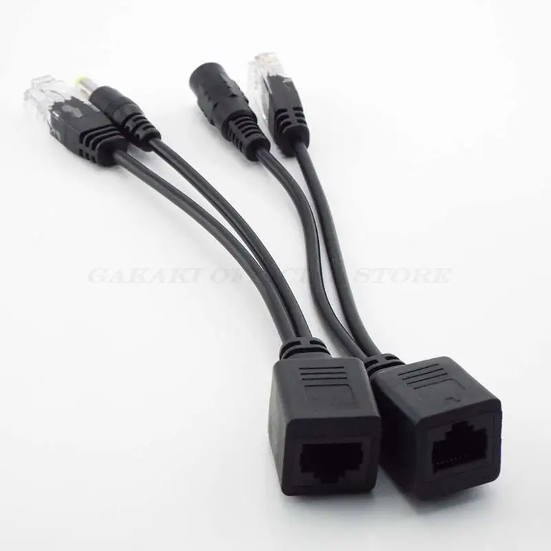 POE Splitter Switch Cable Adapter 12V Power Supply PoE Injector Kit Cable for Camera Cctv 5.5*2.1mm