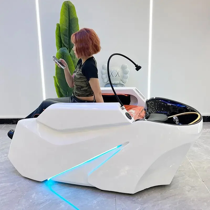 

High-end Electric Smart Massage Shampoo Chairs Head Spa Shower Hairdressing Beauty Shampoo Bed Salon Furniture Silla Champu FYSB