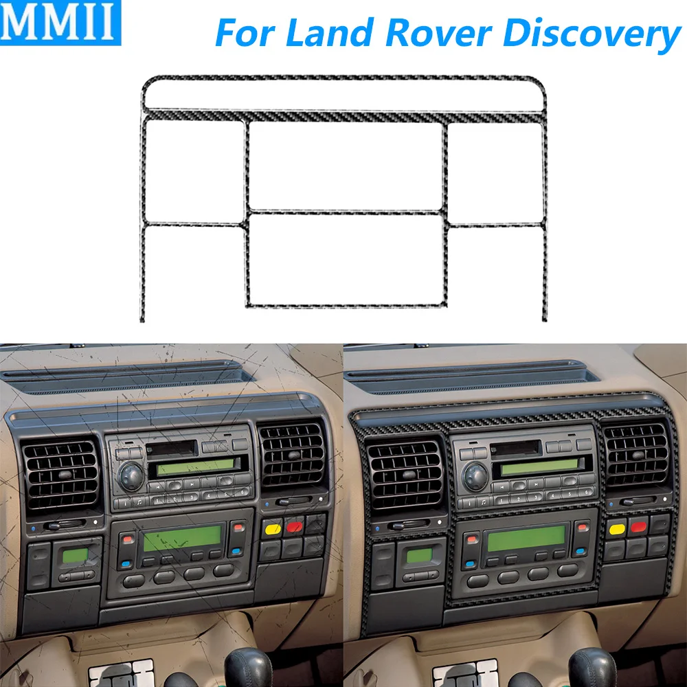 For Land Rover Discovery 1994-2004 Carbon Fiber Central Console CD AC Air Vent Frame Panel Cover Trim Car Accessories Sticker