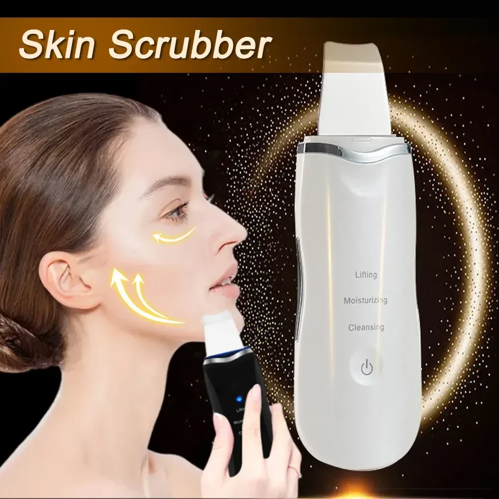 Raspador de pele elétrico peeling removedor de cravo ultra-sônico limpeza profunda do rosto levantamento acne poros espátula facial pá limpador