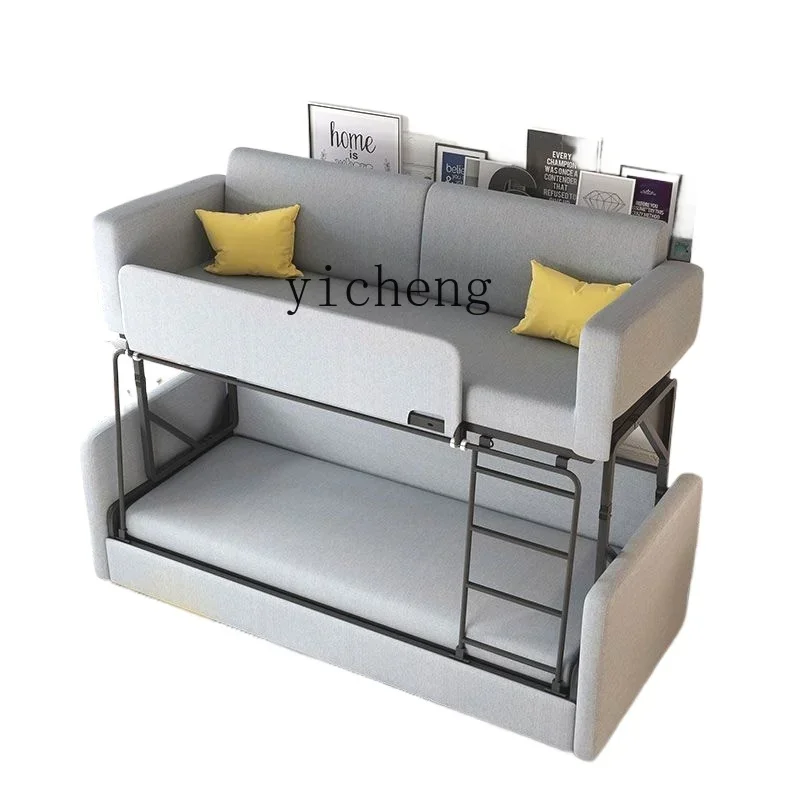 

simple double folding sofa bed single leisure living room sofa three-fold bed upper and lower bunk sofa bed
