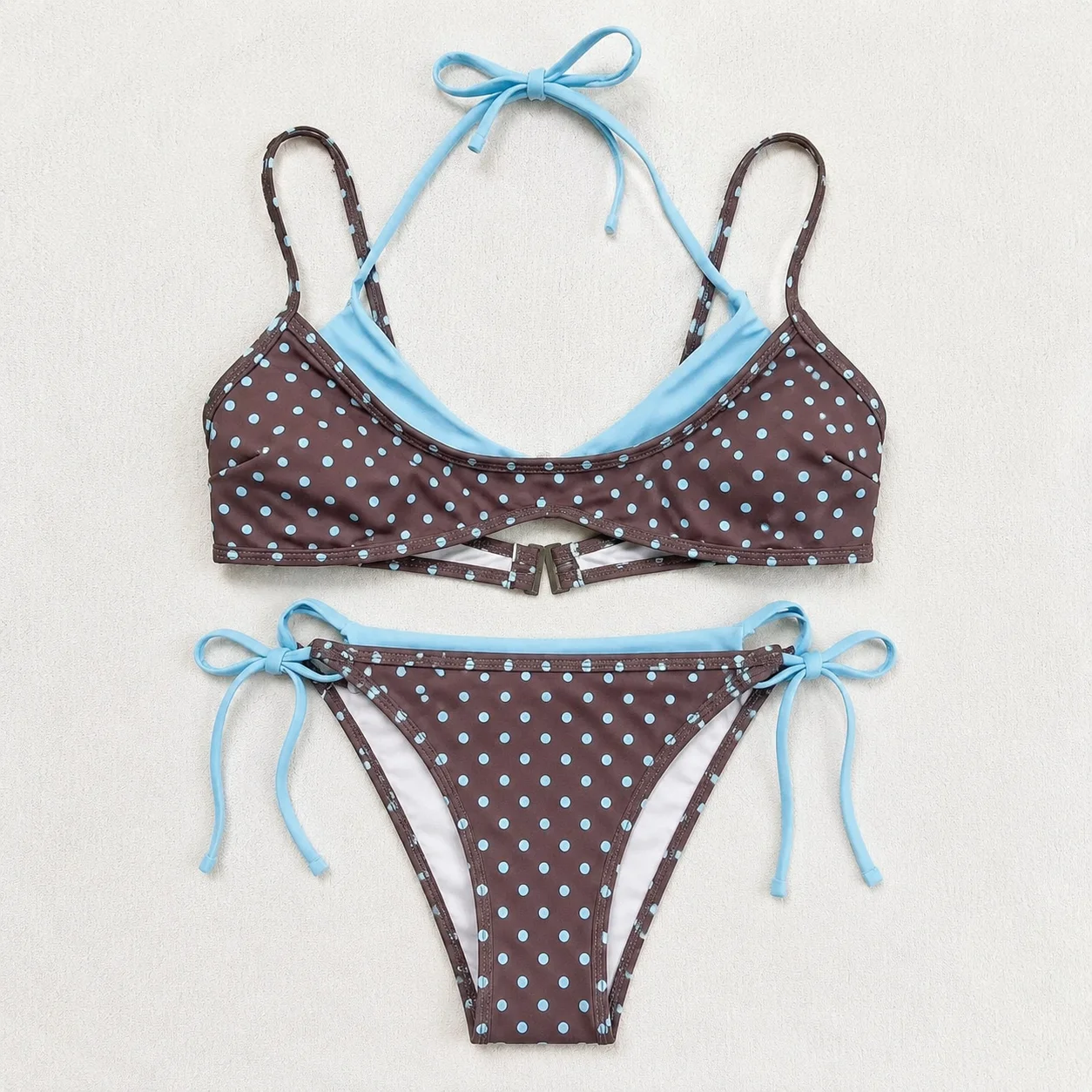 Seaside Beach Travel Fashion Women Sexy Kawaii Ruffle Printed Two Piece Swimsuit Y2K Harajuku Lolita Crop Top Skirt Suit