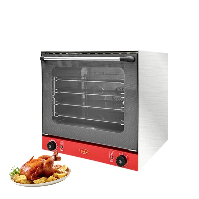 Household/commercial 4-plate timed hot air circulation oven, egg tart constant temperature oven, pizza European bread oven