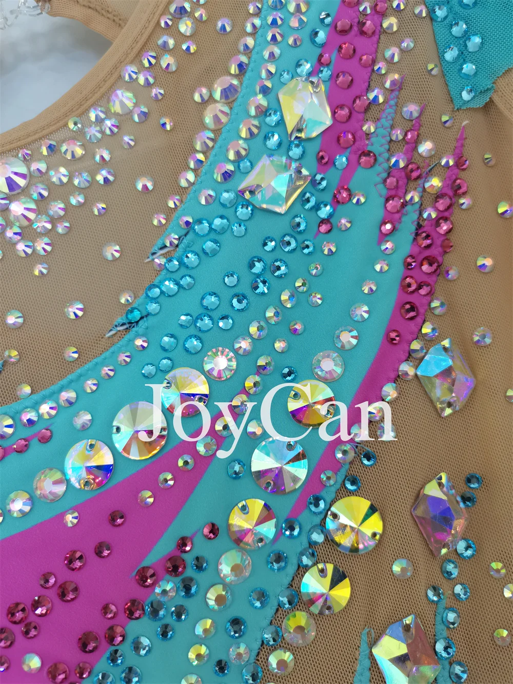 Joycan ชุดยิมนาสติกชุดรัดรูปสำหรับเด็กผู้หญิงผ้าสแปนเด็กซ์สีเขียวชุดเต้นรำสุดหรูสำหรับการแข่งขัน