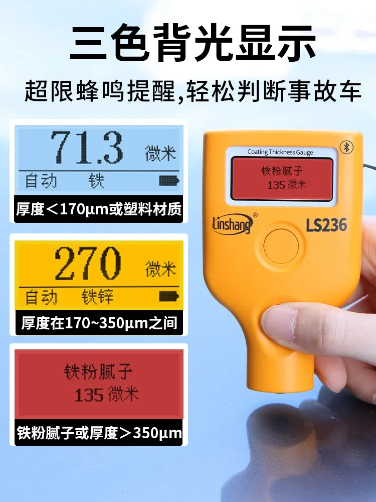 Paint Film Meter Automobile Inspection Used Car LS236 Paint Film Thickness Gauge High Precision Coating Thickness Gauge