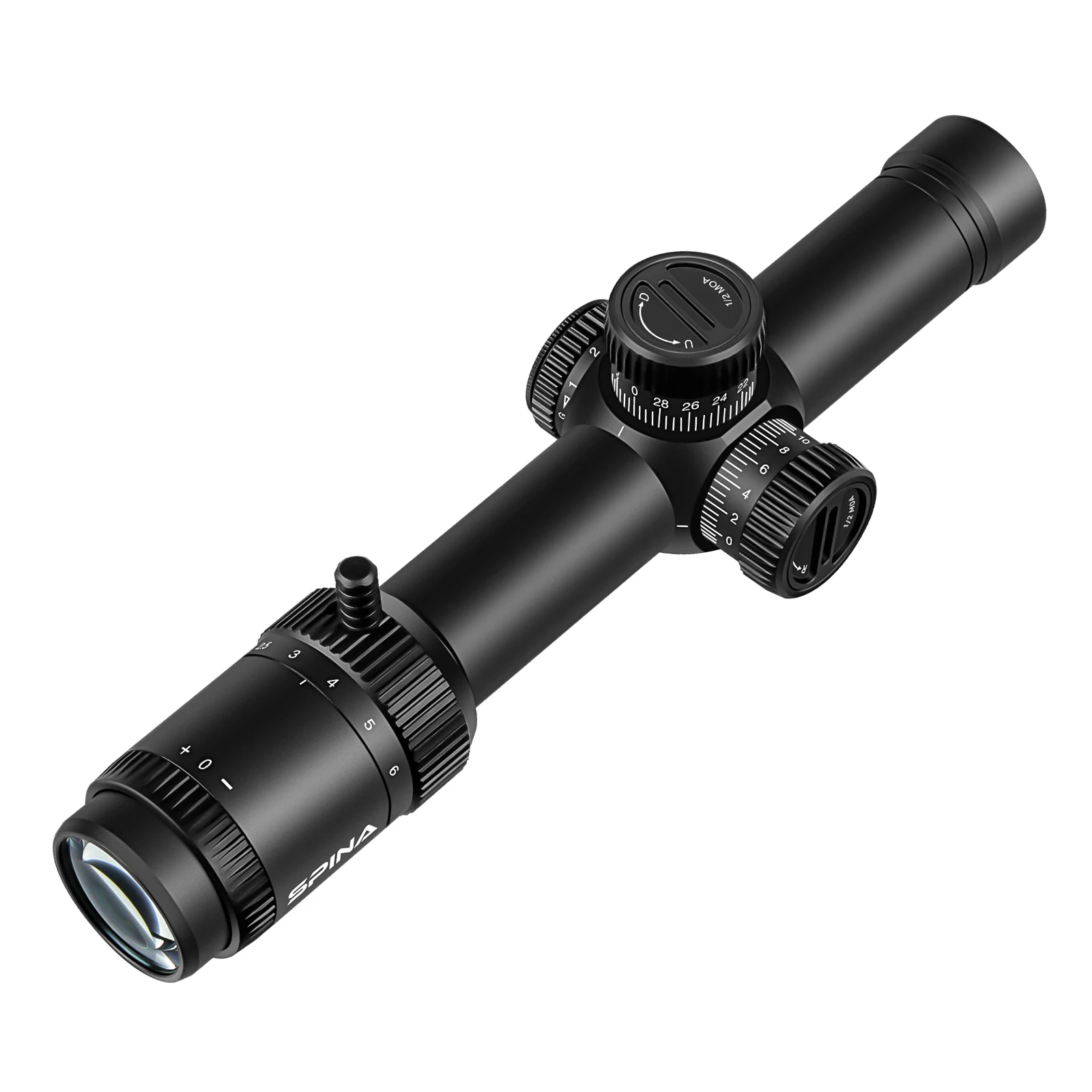 SPINA OPTICS LPVO HD 1.2-6x24 Second focal plane Scope Mid Dot Dual Purpose Scope Red Dot Sight Quick focus Etched Glass Reticle