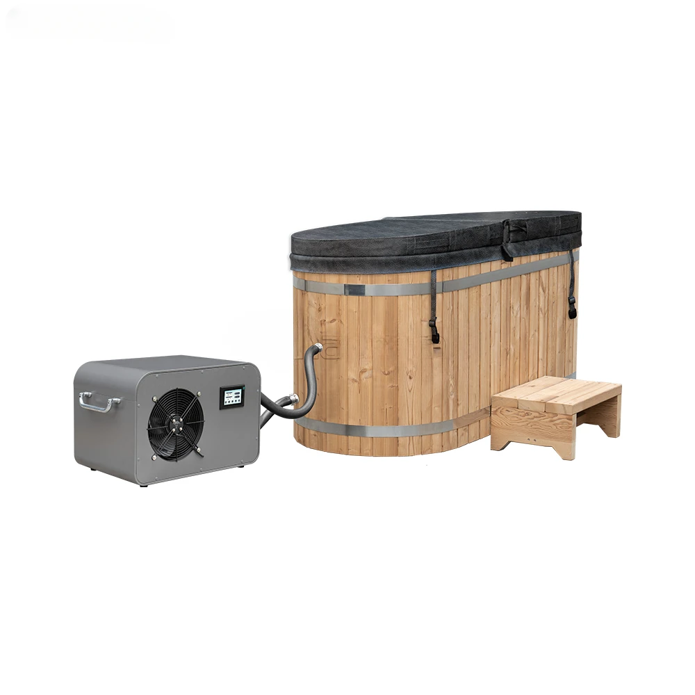 Family Use Cold Plunge Vertical Ice Bath Wood Barrel