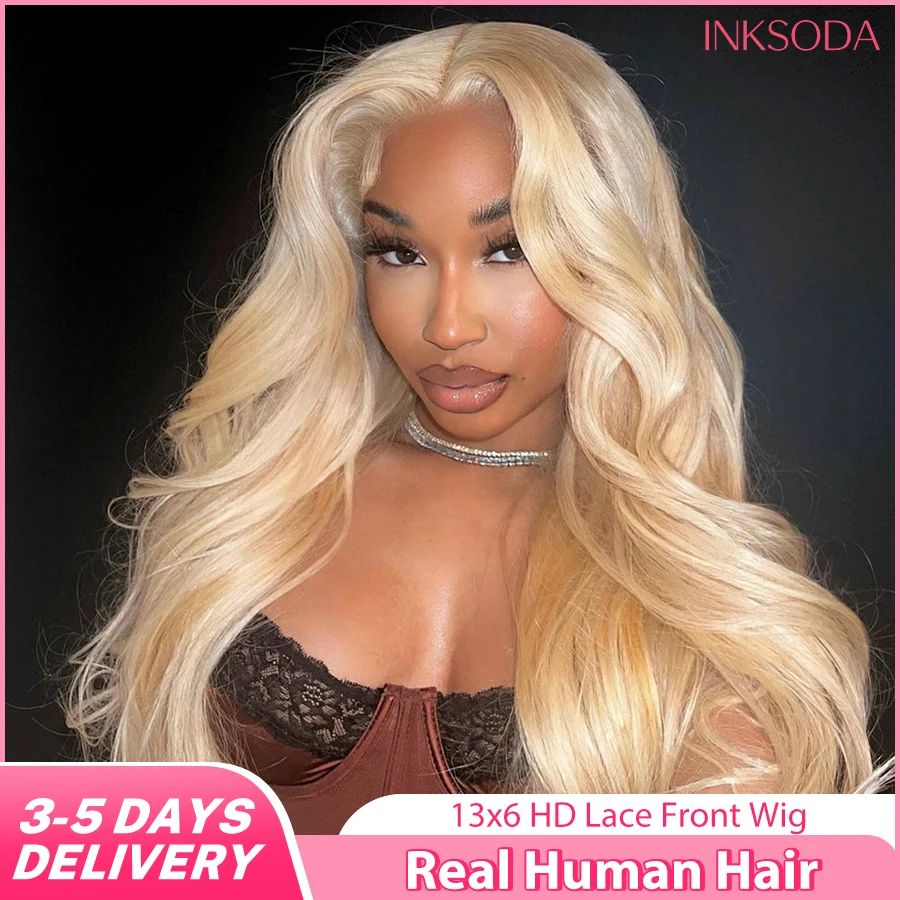 

613 HD Парик фронтальной части шнурка 13x6 Объемная волна Медовый блондин Парики из человеческих волос 30 дюймов 13x4 Прозрачный парик фронта шнурка Плотность 180 для женщин