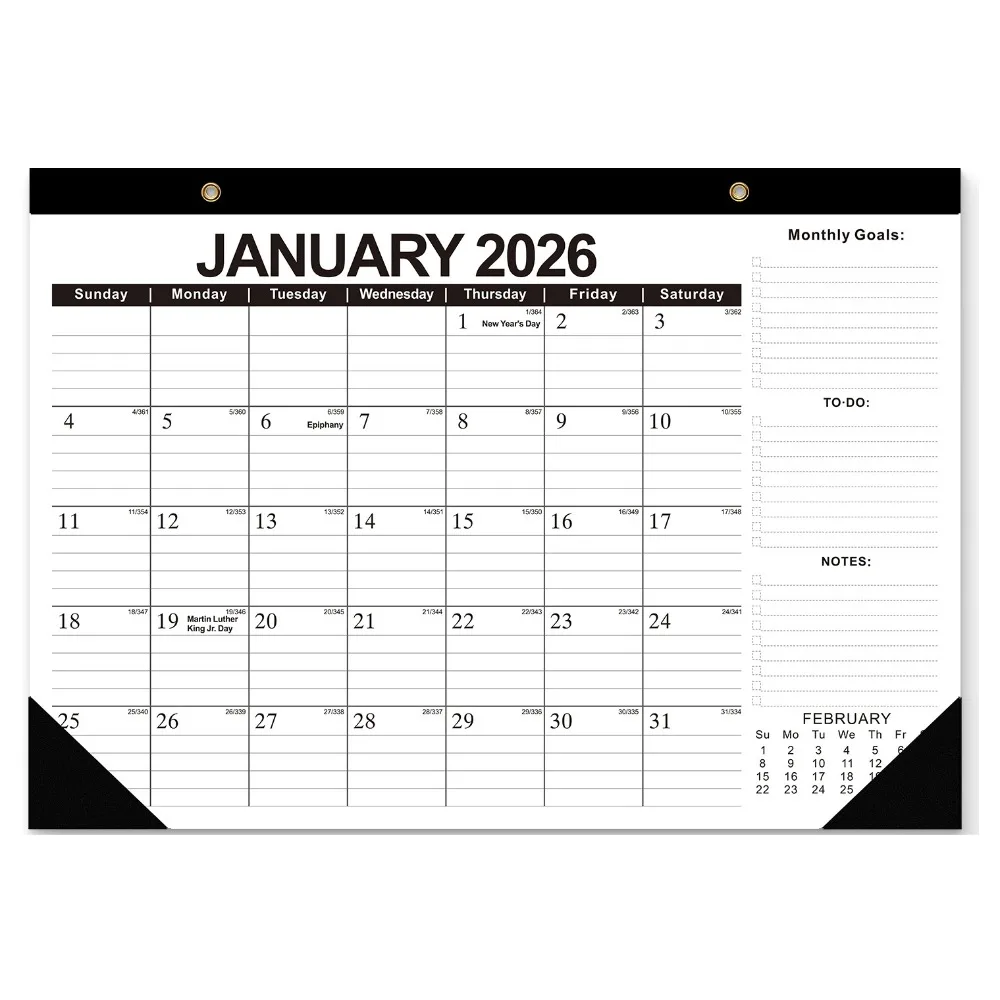 

Durable Creative Wall Calendar Monthly Layout Premium Paper 18-Month Calendar Bright Spacious Monthly Planner Calendar Office