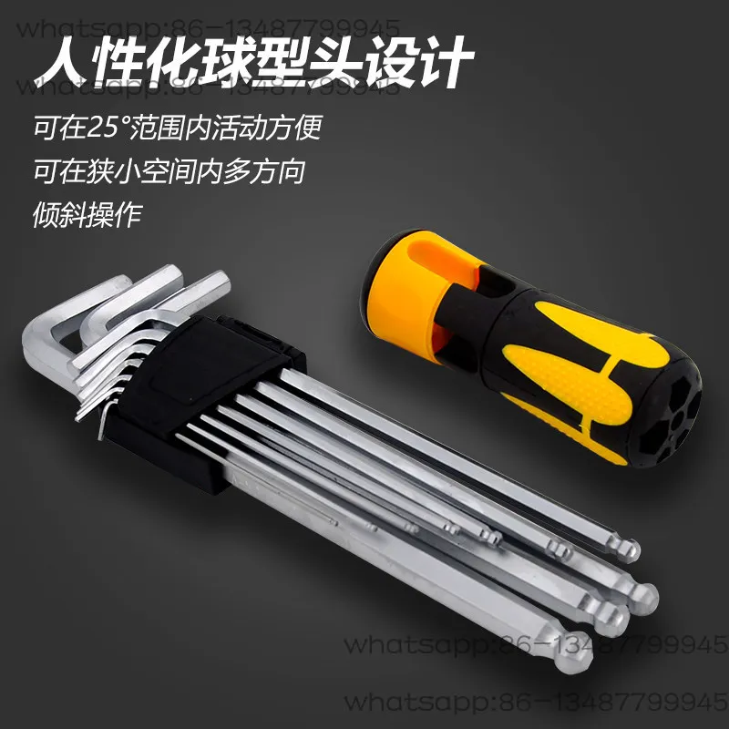Hexagon Wrench Set 10 Pieces Square Hexagon Spoon Single Ball Head Inner Hexagon Screwdriver Tool