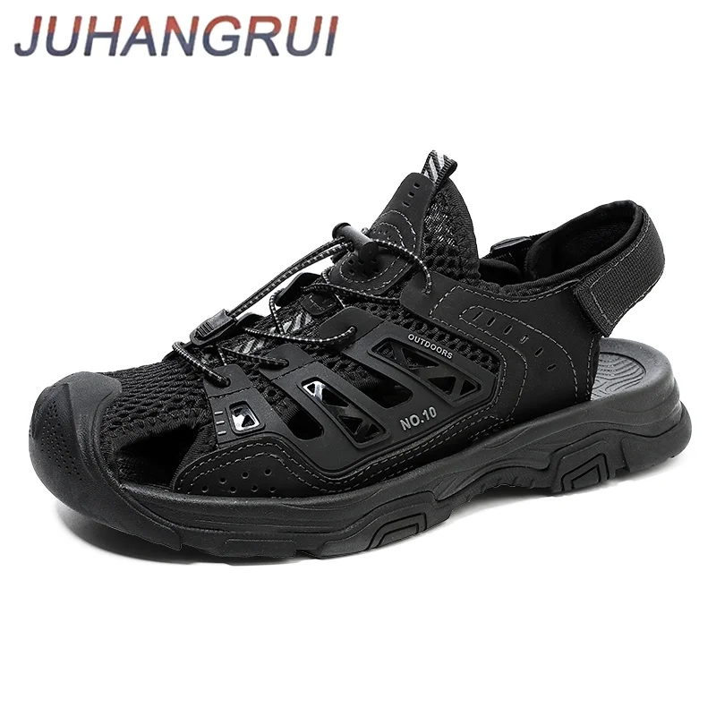 

Summer Men's Casual Sandals High Quality Outdoor Work Shoes for Men New Large Size Beach Shoes Retro Non-Slip Walking Sandals