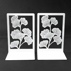 2 pezzi di fermalibri in foglia di Ginkgo porta fortuna fermalibri in metallo bianco ufficio Desktop casa per gli amanti dei libri forniture per ufficio scaffale per libri