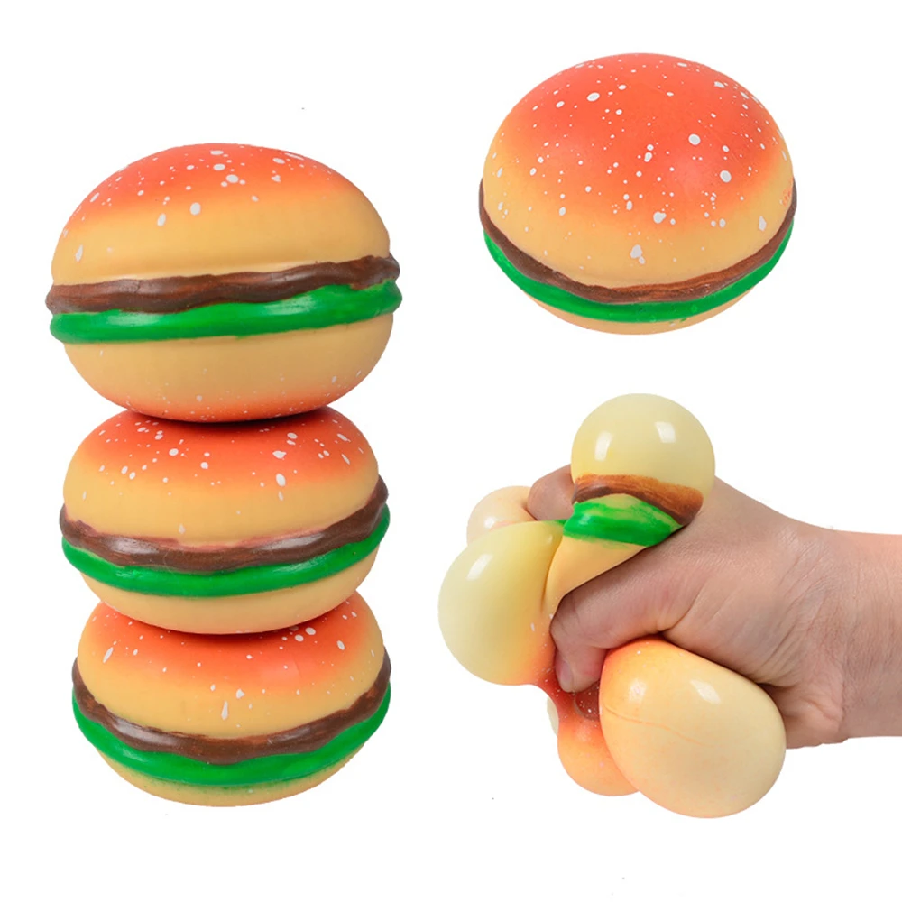 Ultra-Soft Hamburger Stress Relief Toy Squishy Pinching Cookies for Anxiety Relief Office Relaxation Decompression Accessory