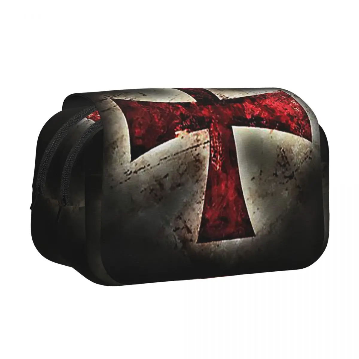 Knights Templars Cross Pencil Cases Pen Holder Hard Shell Leather Large Capacity Pen Box Pencil Bag for Studen School