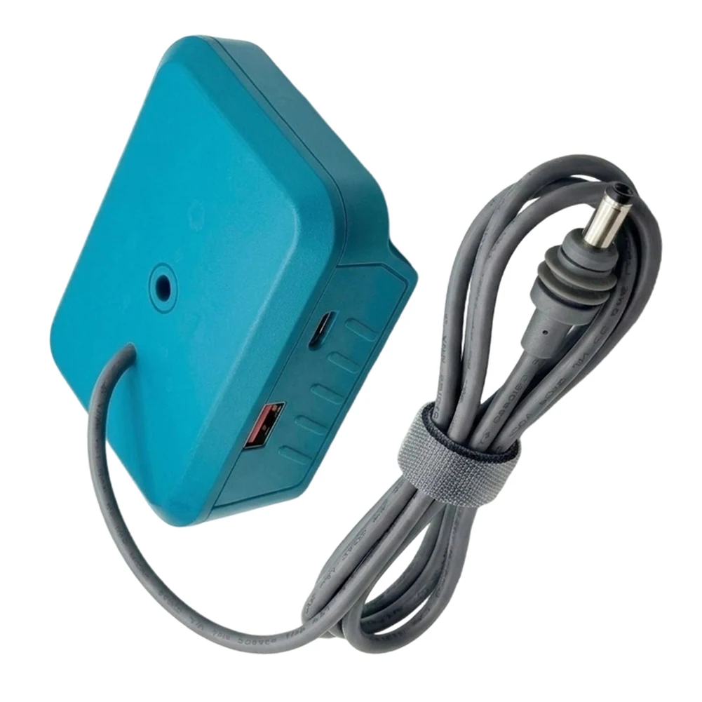 DC Adapter 18W with USB-A USB-C for 18V Lithium Battery Tools BL1830 BL1840 BL1850 BL1860 Work Lights Fans 96cm Cable