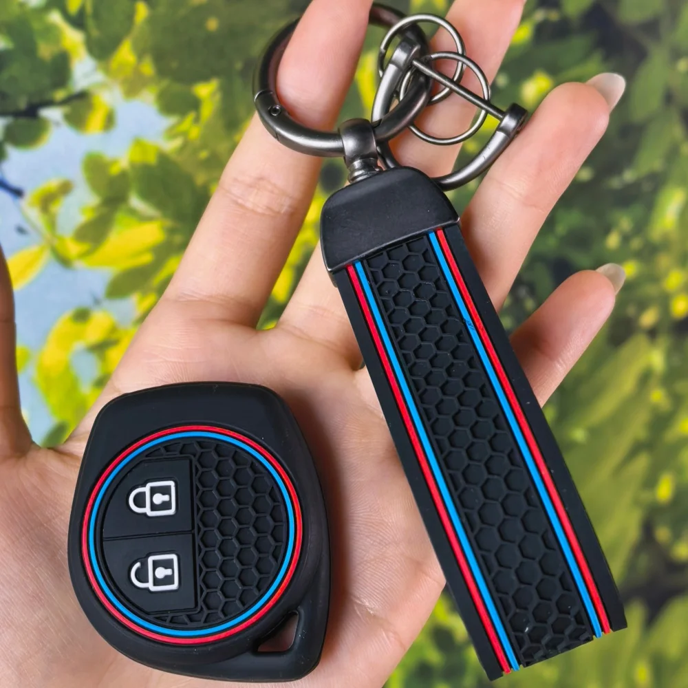 Precise Fit Silicone Remote Key Cover withKeychain for Suzuki SX4 Swift Grand Vitara Ciaz Liana Spresso Celerio Jimny Fob Holder