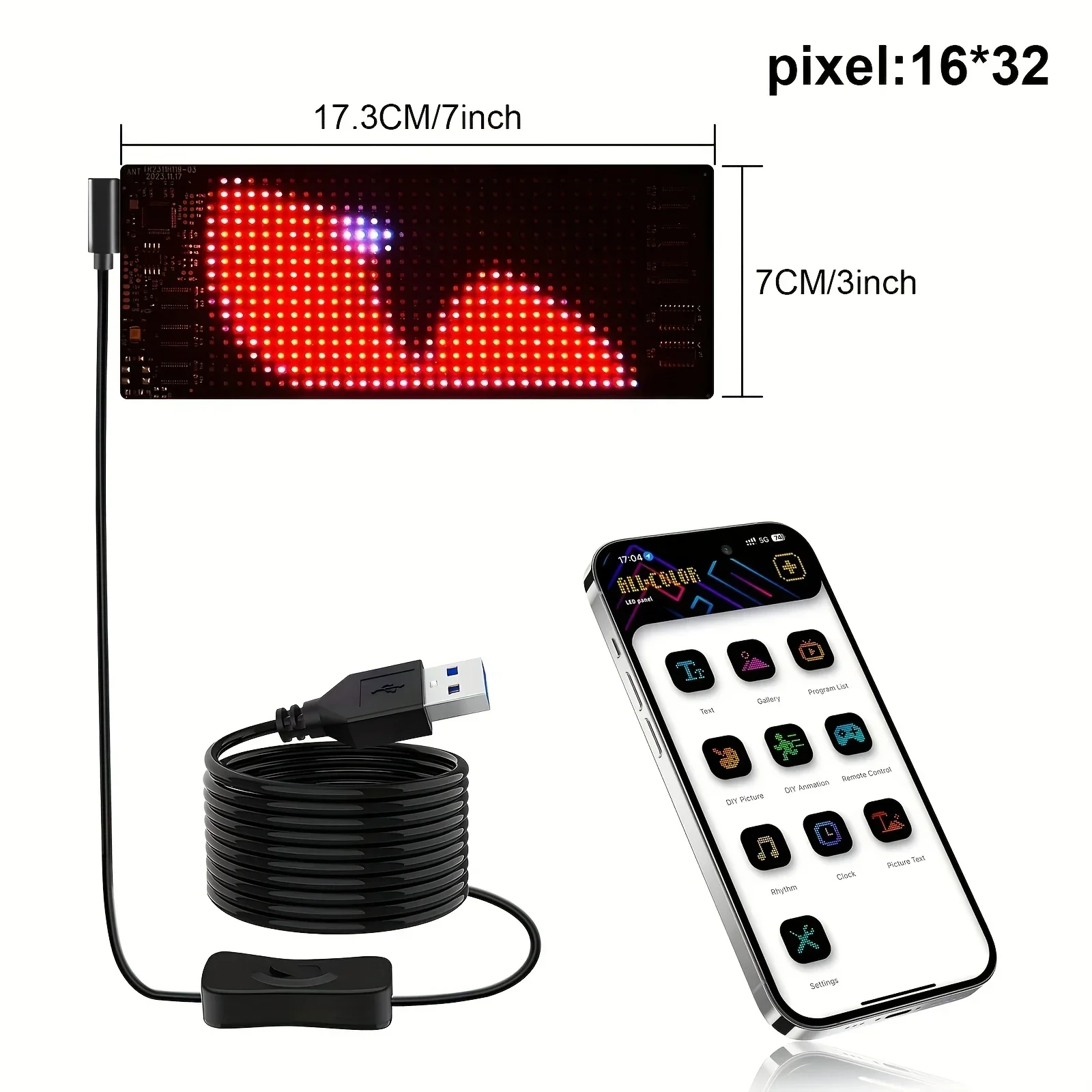 2PCS Scrolling LED Sign Displays and Customizable Text APP Controlled Graffiti LED Matrix Panels for Car Shops Hotels Festivals