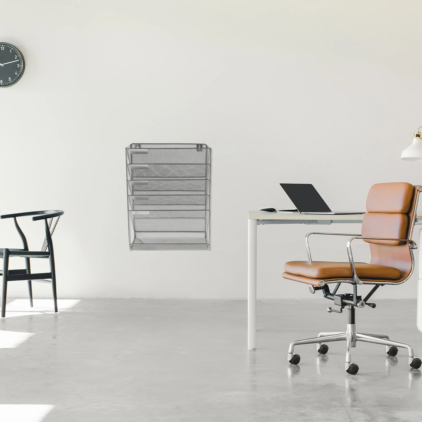 

Wall mounted ganizer 5 Layers Iron File Wall Mounted Document ganizer Rack Silver Strong Office Shelf Storage Desk