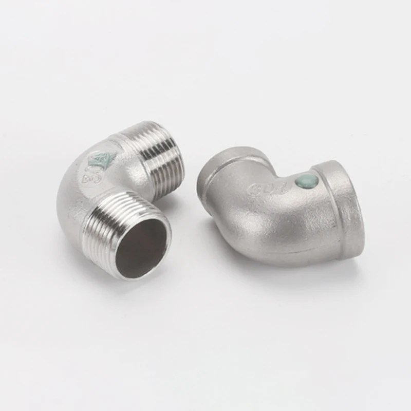 BSP 1/8" 1/4" 3/8" 1/2" 3/4" 304 스테인리스 스틸 조인트 암/수나사 90도 엘보 감속 직경 나사식 파이프 피팅