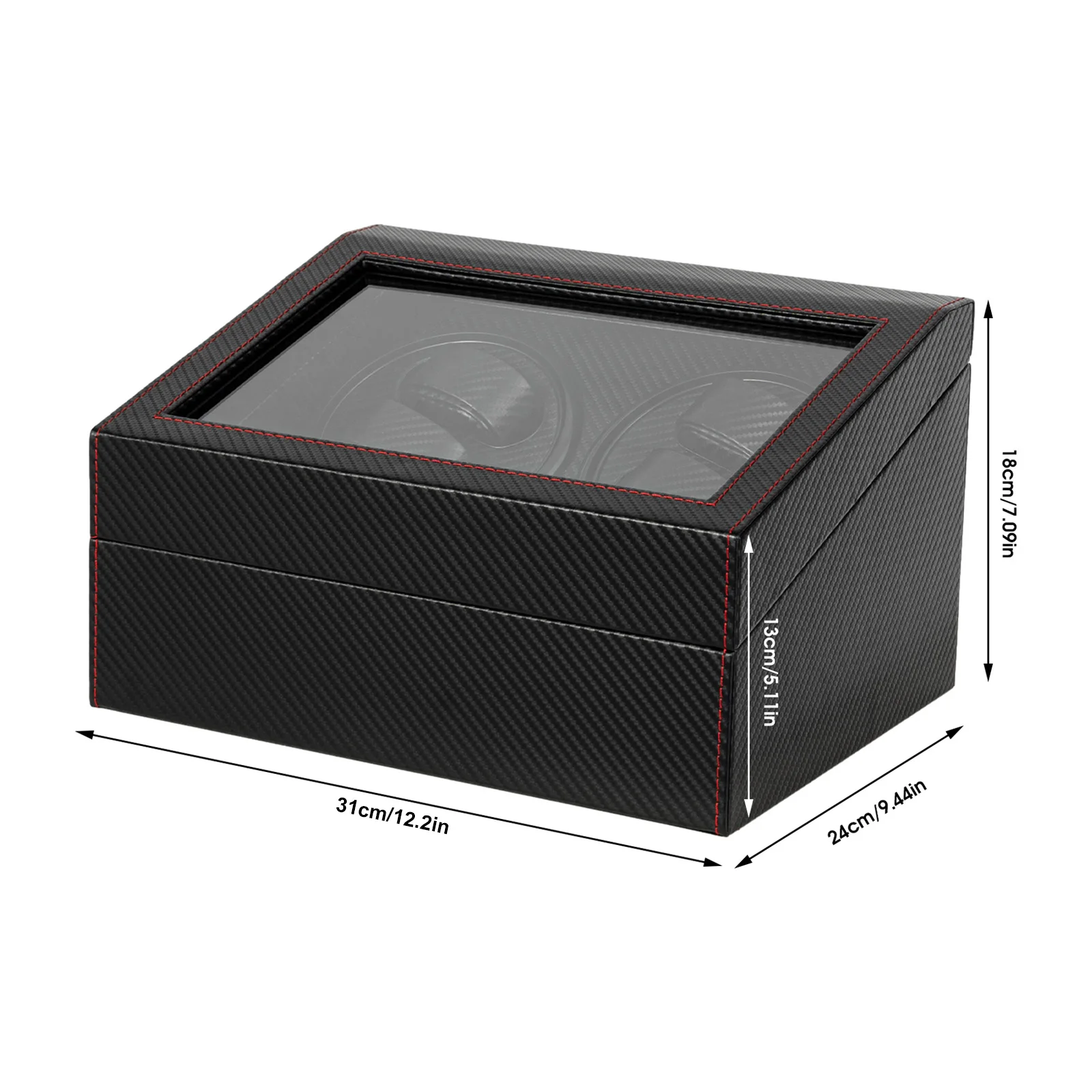 Automatic Rotation Watch Winder Box 4+6 Self Winding Display Box Storage Case Flexible Watch Pillow Bidirectional Rotation Black