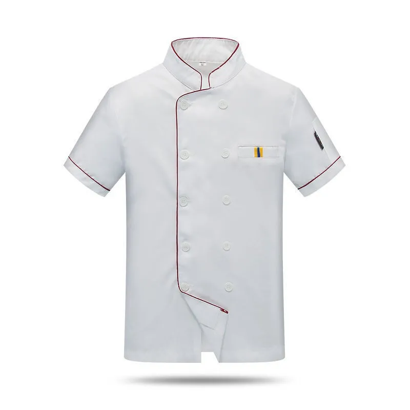 Kochuniform für Herren, Cafeteria, Kochuniform, kurzärmelig, wasserdicht, für Herren, Küche und Rücken, Küchenoberteil, Kochuniform