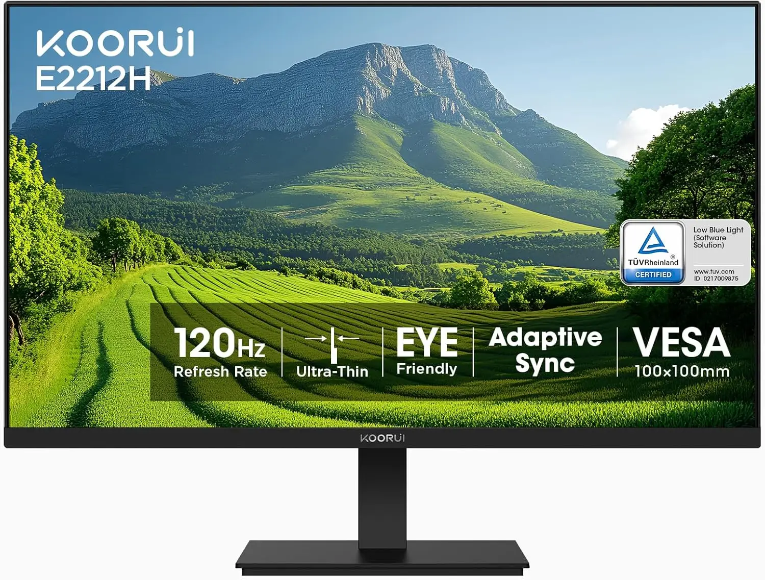 22 Inch FHD 1080P 120Hz Gaming Monitor, VA Panel, Ultra-Slim, 4000:1 Contrast, Adaptive Sync, HDMI/VGA