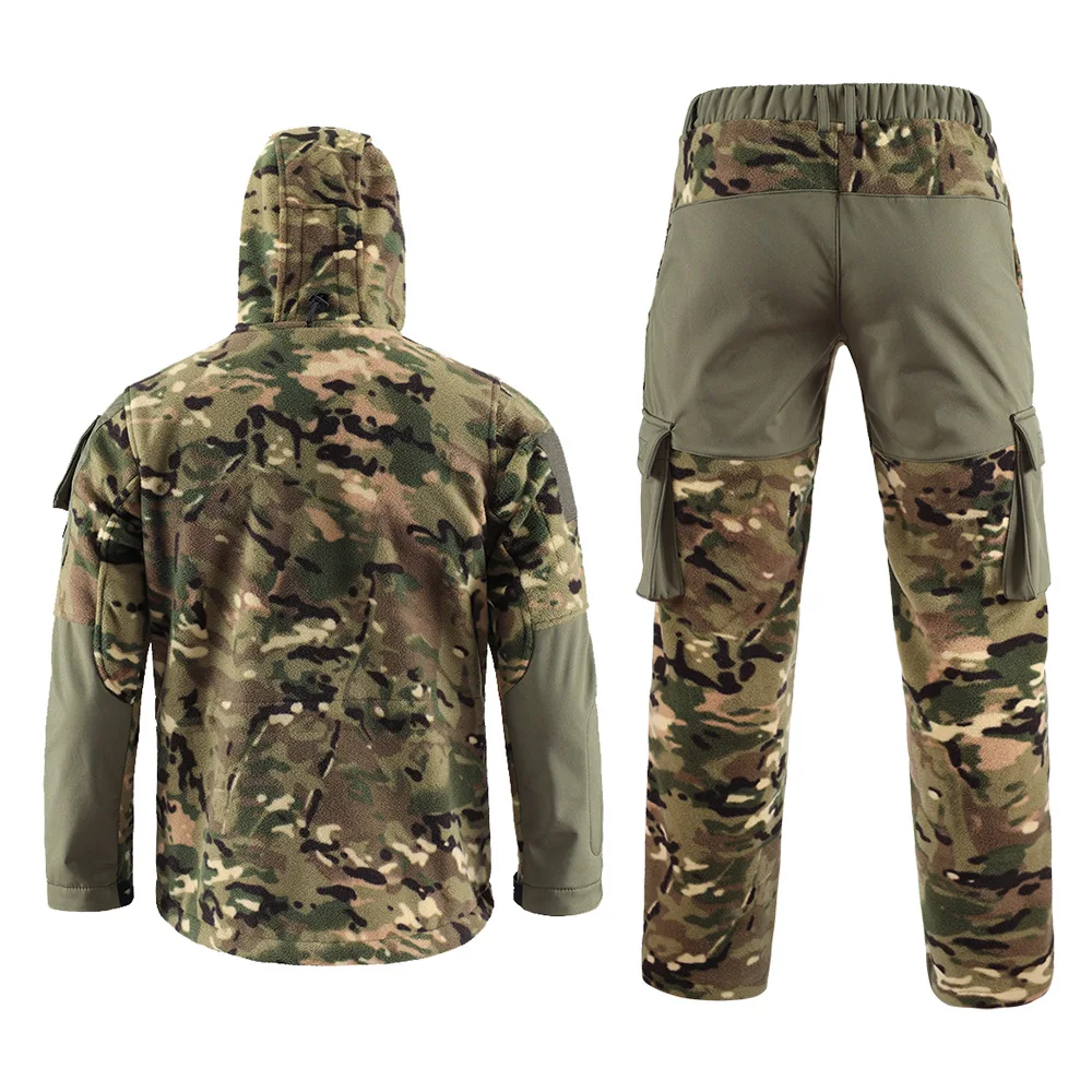 Winter Herren Outdoor Camouflage Jacke Set taktische Kapuzenjacke Winter warme Jacke Innenschicht Herren Winteranzug Herren Set – Detail 4