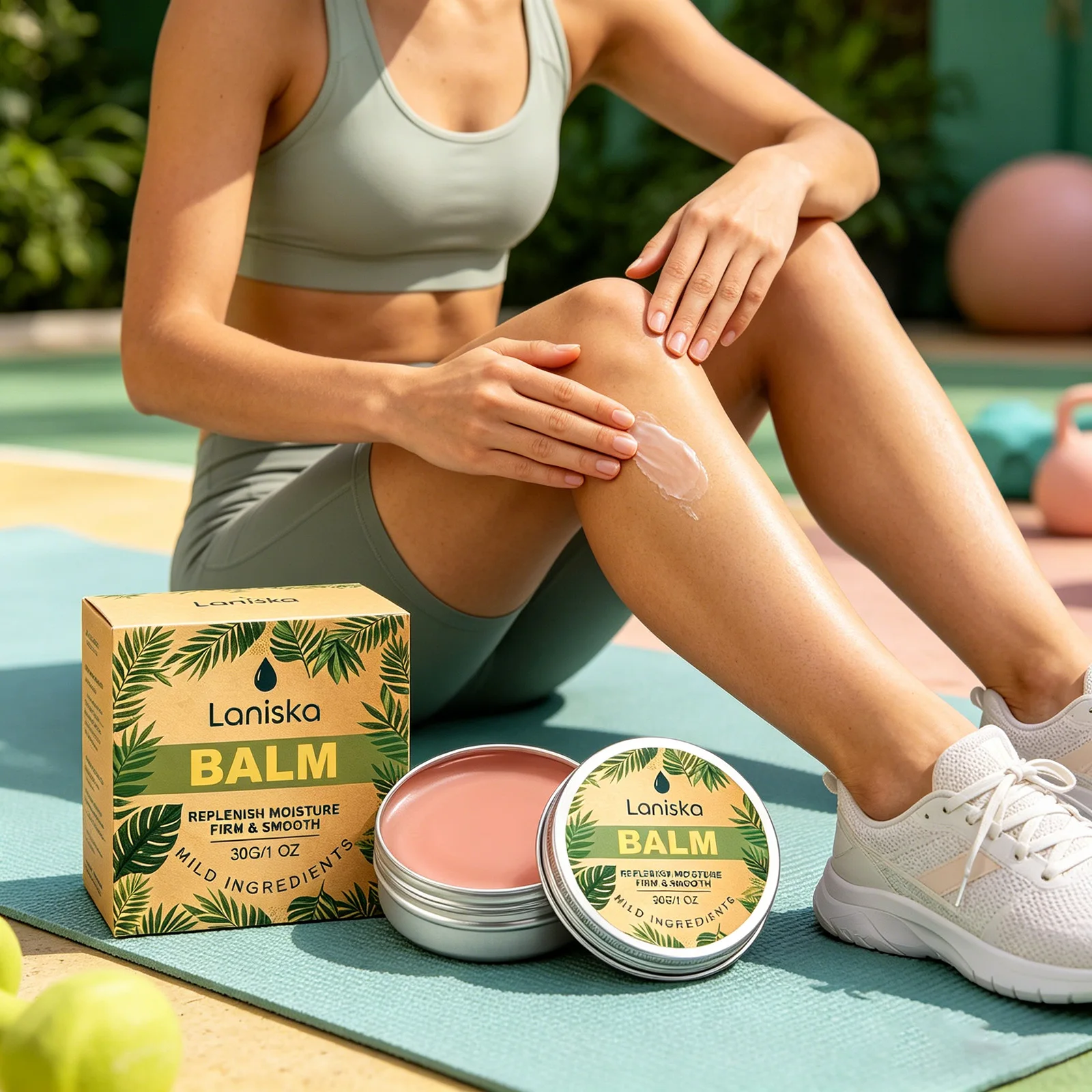 Laniska Moisturizing Balm for Leg Arm Back Anti Itch Improve Redness Lightweight Non-sticky Natural Crepey Skin Repair Cream 30g