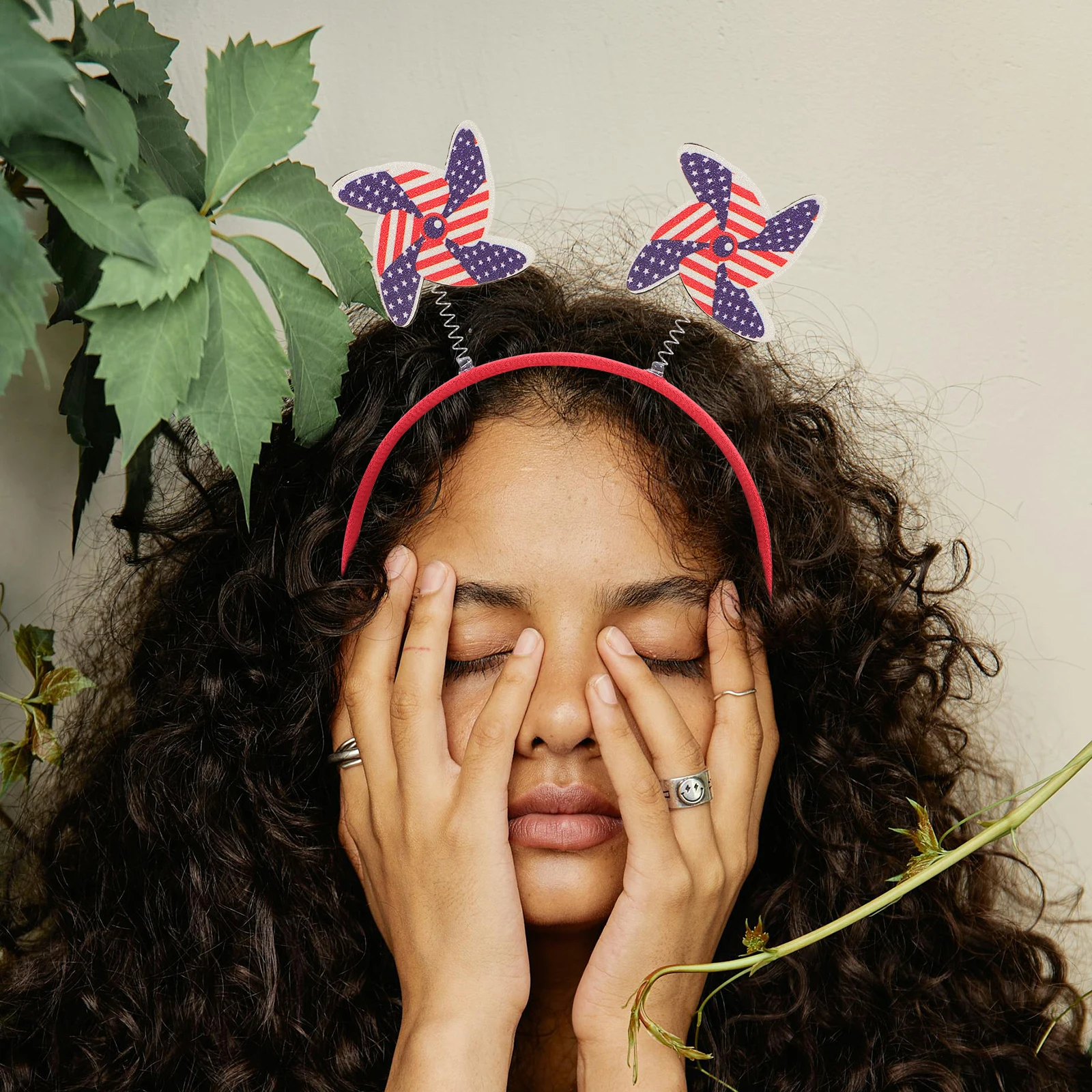 แถบคาดศีรษะ Windmill Headdress วันที่ 4 กรกฎาคมอุปกรณ์เสริมผมแต่งหน้าเครื่องแต่งกาย Props แถบคาดศีรษะ Hoop ผู้หญิง Headbands สําหรับ Miss